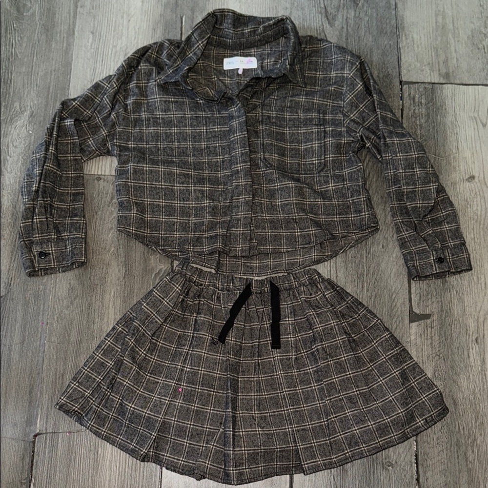 Plaid Two-Piece Skirt Set girls Zara set